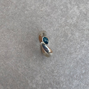 Blue topaz wave ring